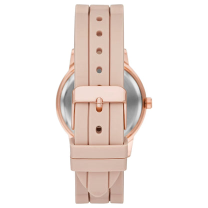 Time & Tru Women’s Rose Gold Silicone Strap Quartz Watch (FMDOTT072)