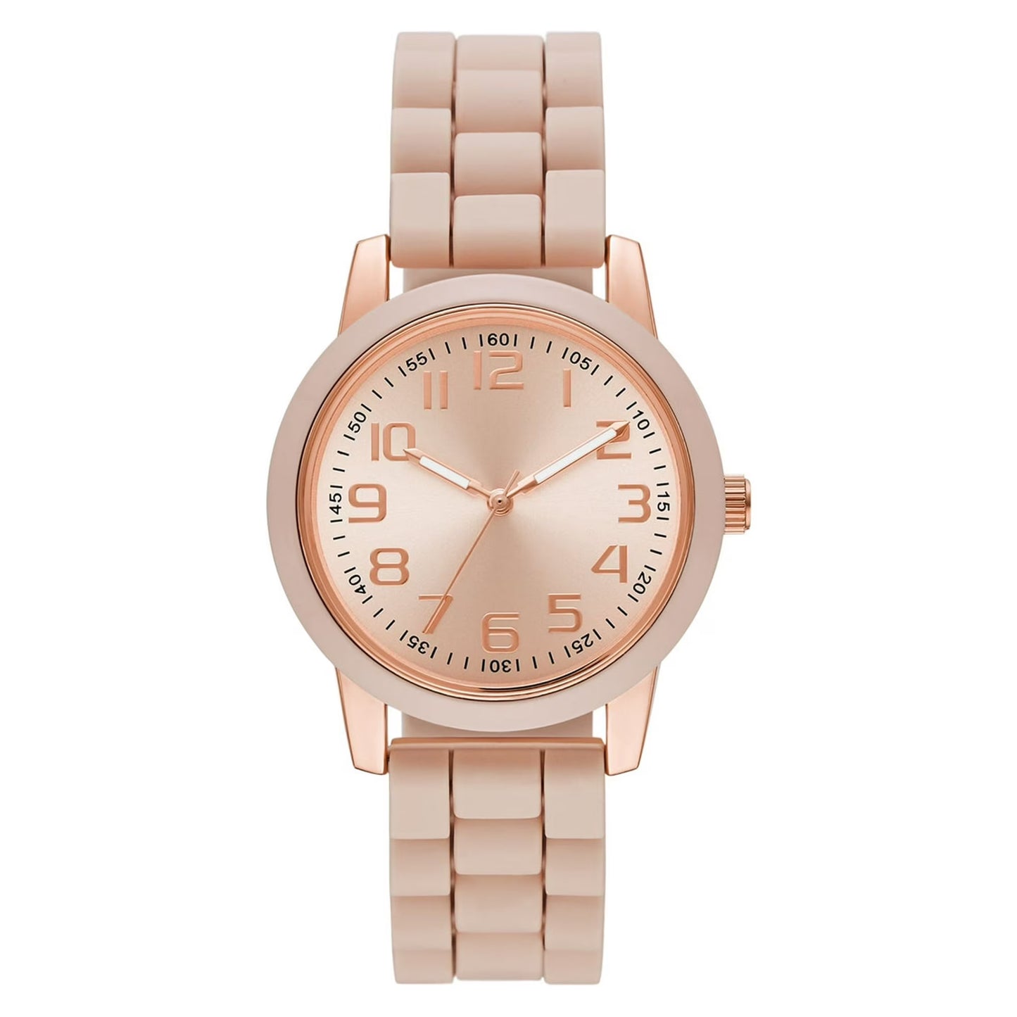 Time & Tru Women’s Rose Gold Silicone Strap Quartz Watch (FMDOTT072)