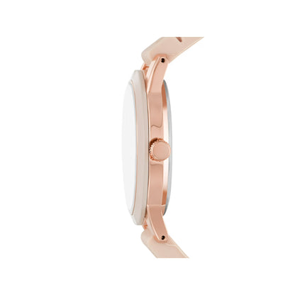 Time & Tru Women’s Rose Gold Silicone Strap Quartz Watch (FMDOTT072)