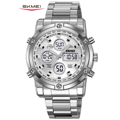 SKMEI Men’s Military Analog Digital Waterproof Quartz Watch with LED Chronograph