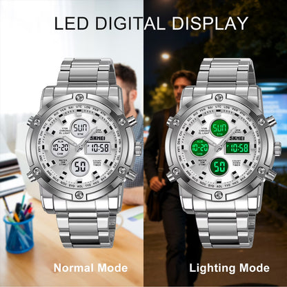 SKMEI Men’s Military Analog Digital Waterproof Quartz Watch with LED Chronograph