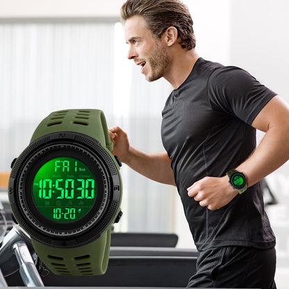 SKMEI Men’s Waterproof Digital Sport Watch with Alarm & Backlight (Army Green)