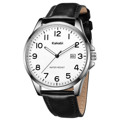 Minimalist Ultra-Thin Men’s Waterproof Quartz Analog Leather Watch