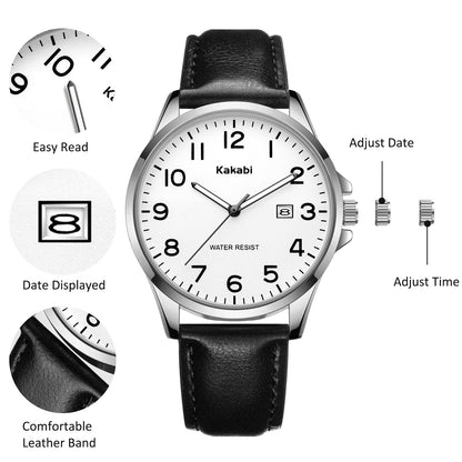 Minimalist Ultra-Thin Men’s Waterproof Quartz Analog Leather Watch