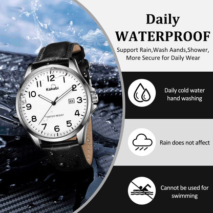 Minimalist Ultra-Thin Men’s Waterproof Quartz Analog Leather Watch