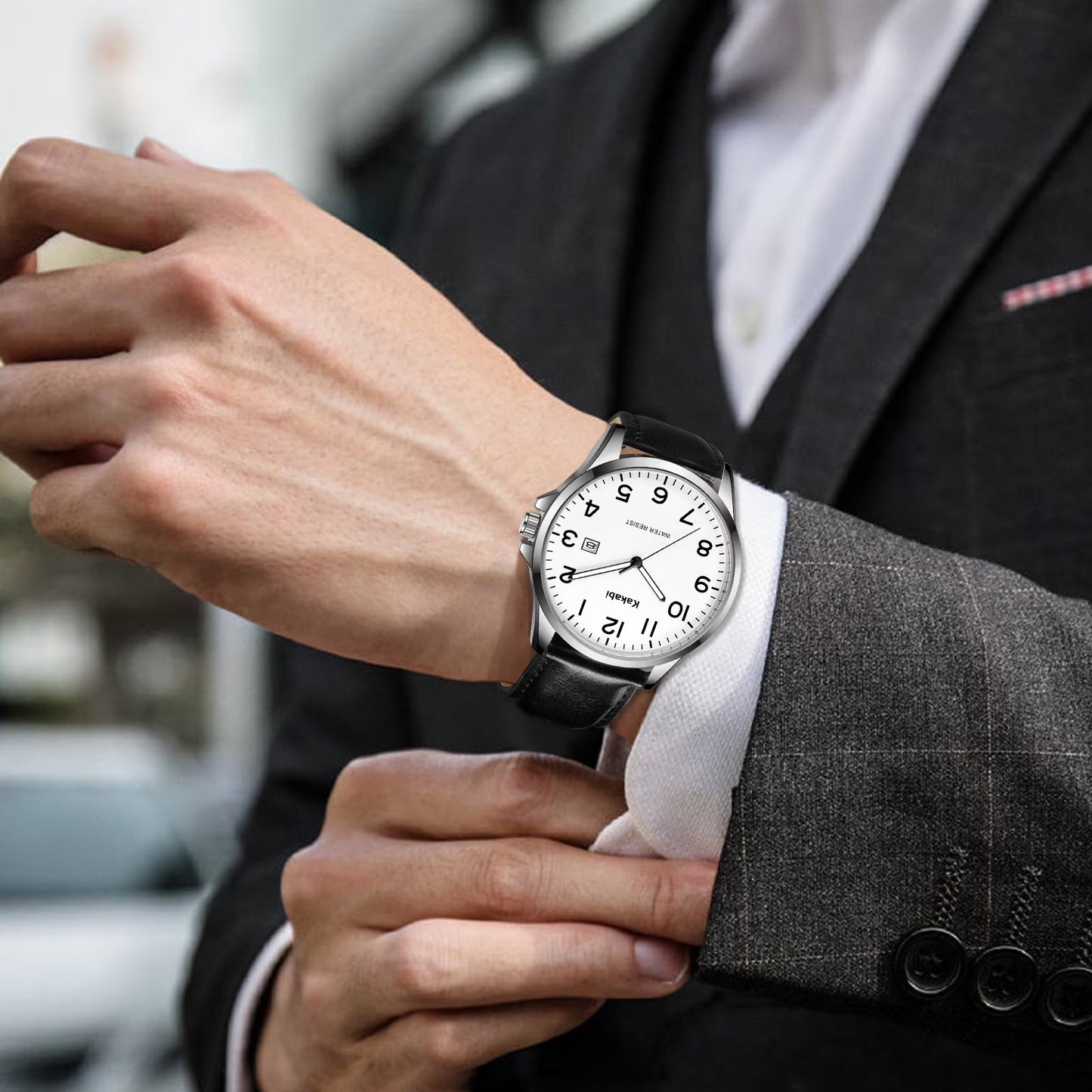 Minimalist Ultra-Thin Men’s Waterproof Quartz Analog Leather Watch