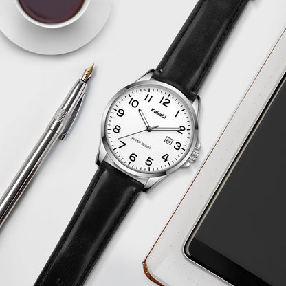 Minimalist Ultra-Thin Men’s Waterproof Quartz Analog Leather Watch