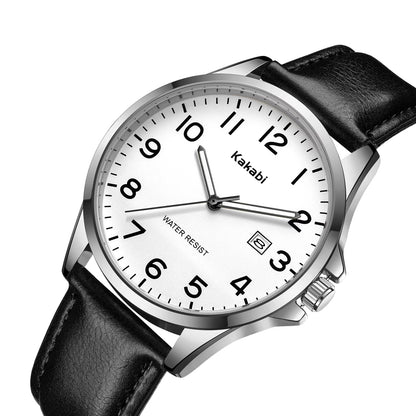 Minimalist Ultra-Thin Men’s Waterproof Quartz Analog Leather Watch
