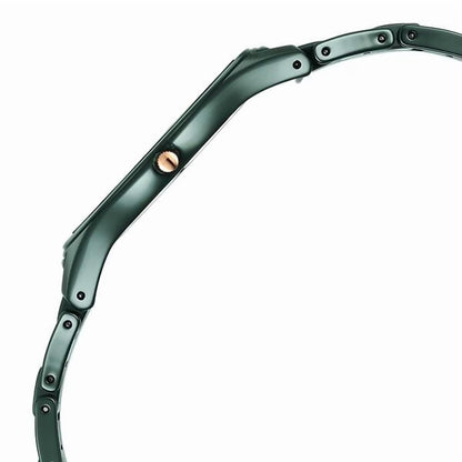 Titan Edge Ceramic Quartz Women’s Watch with Green Dial