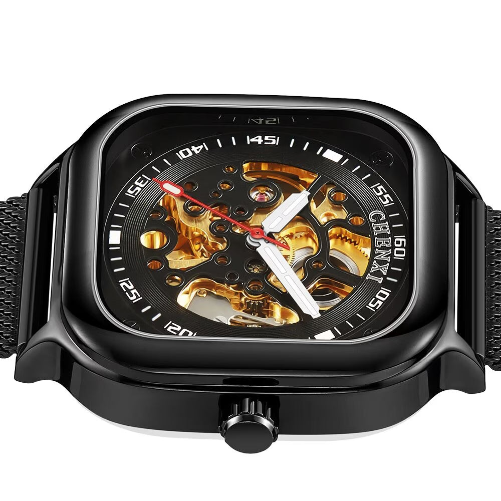 CHENXI Luxury Automatic Skeleton Stainless Steel Men’s Watch
