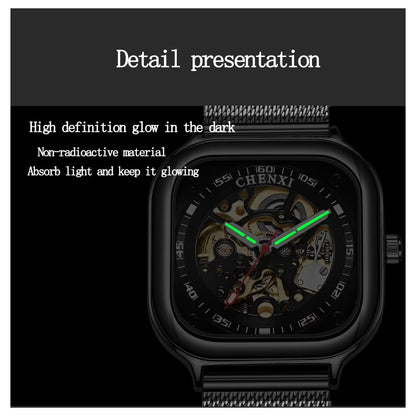 CHENXI Luxury Automatic Skeleton Stainless Steel Men’s Watch