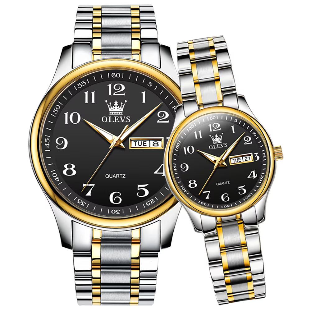 OLEVS Couple Watches Men and Women Gift Set