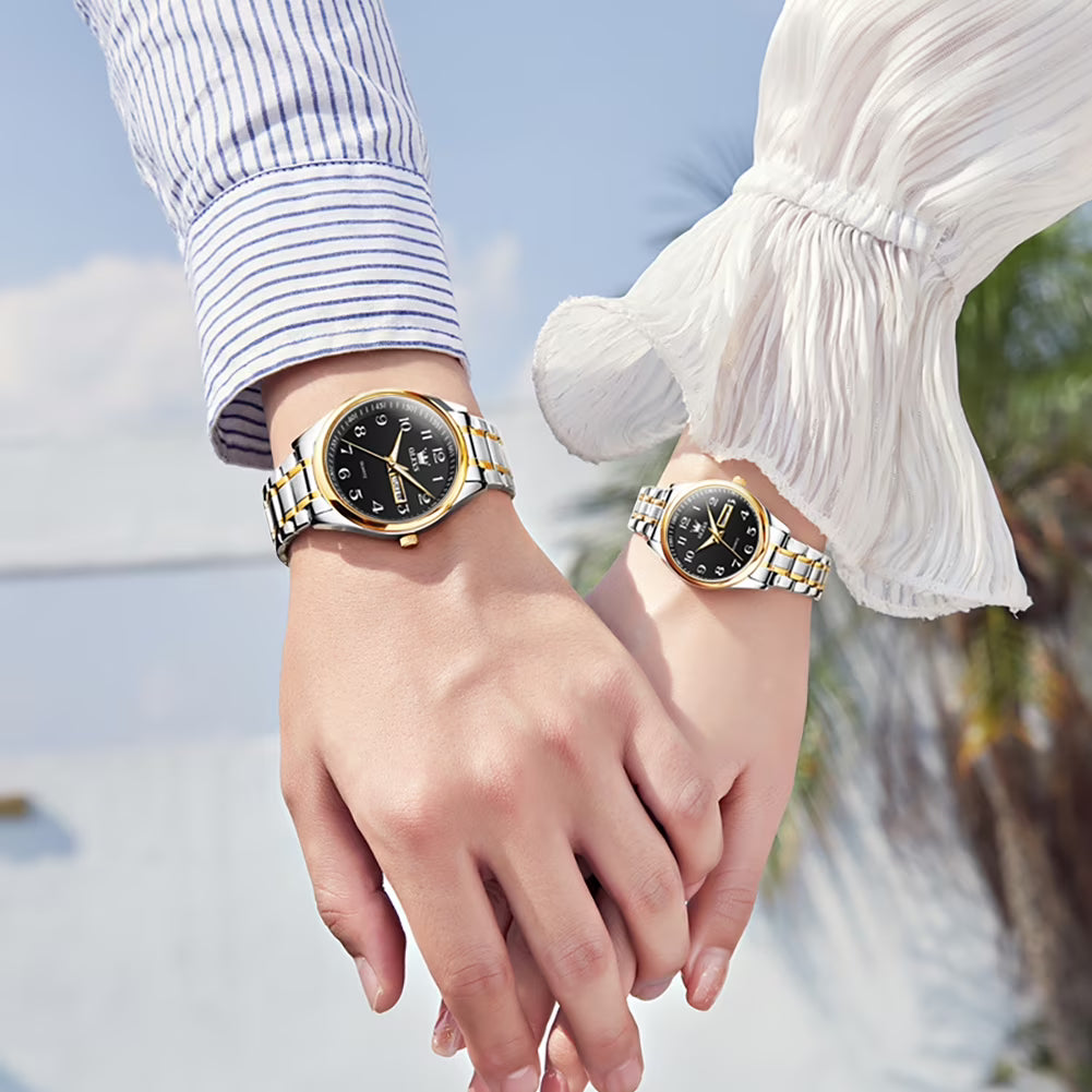 OLEVS Couple Watches Men and Women Gift Set