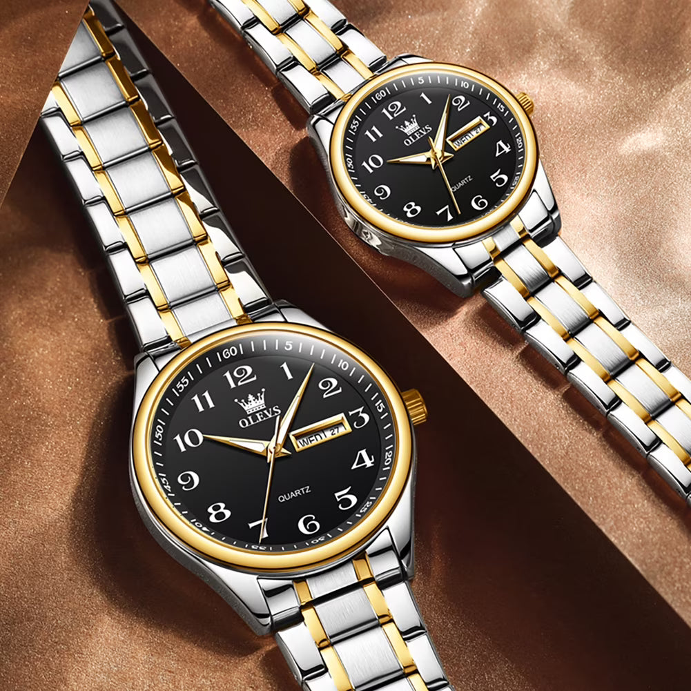 OLEVS Couple Watches Men and Women Gift Set