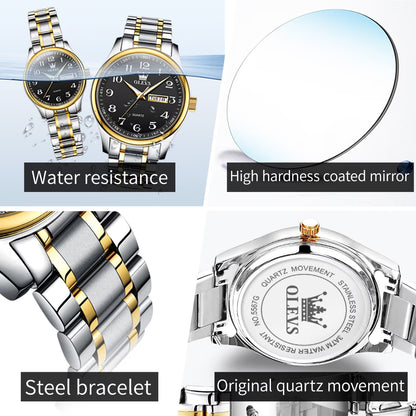 OLEVS Couple Watches Men and Women Gift Set