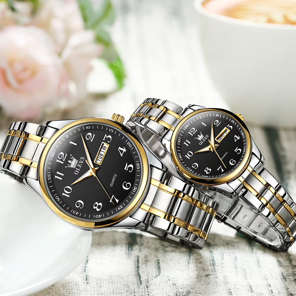 OLEVS Couple Watches Men and Women Gift Set