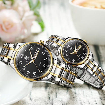 OLEVS Couple Watches Men and Women Gift Set