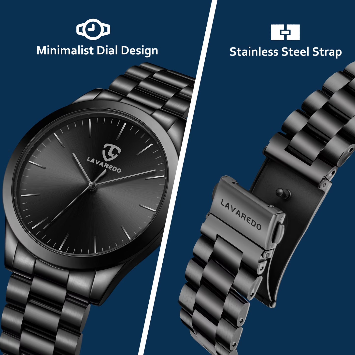 Bomieux Men’s Classic Minimalist Quartz Stainless Steel Watch