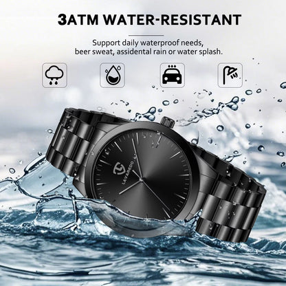 Bomieux Men’s Classic Minimalist Quartz Stainless Steel Watch