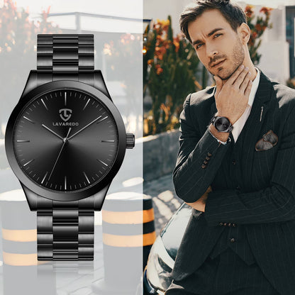 Bomieux Men’s Classic Minimalist Quartz Stainless Steel Watch