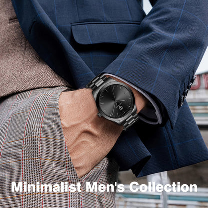 Bomieux Men’s Classic Minimalist Quartz Stainless Steel Watch