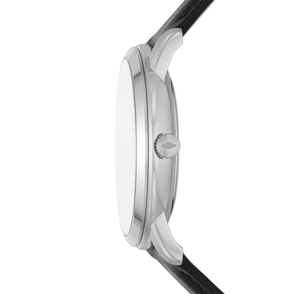 Fossil Men’s Neutra Moonphase Black Leather Multifunction Watch