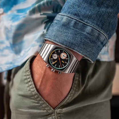 CILOA Square Men’s Stainless Steel Automatic Quartz Luminous Business Watch