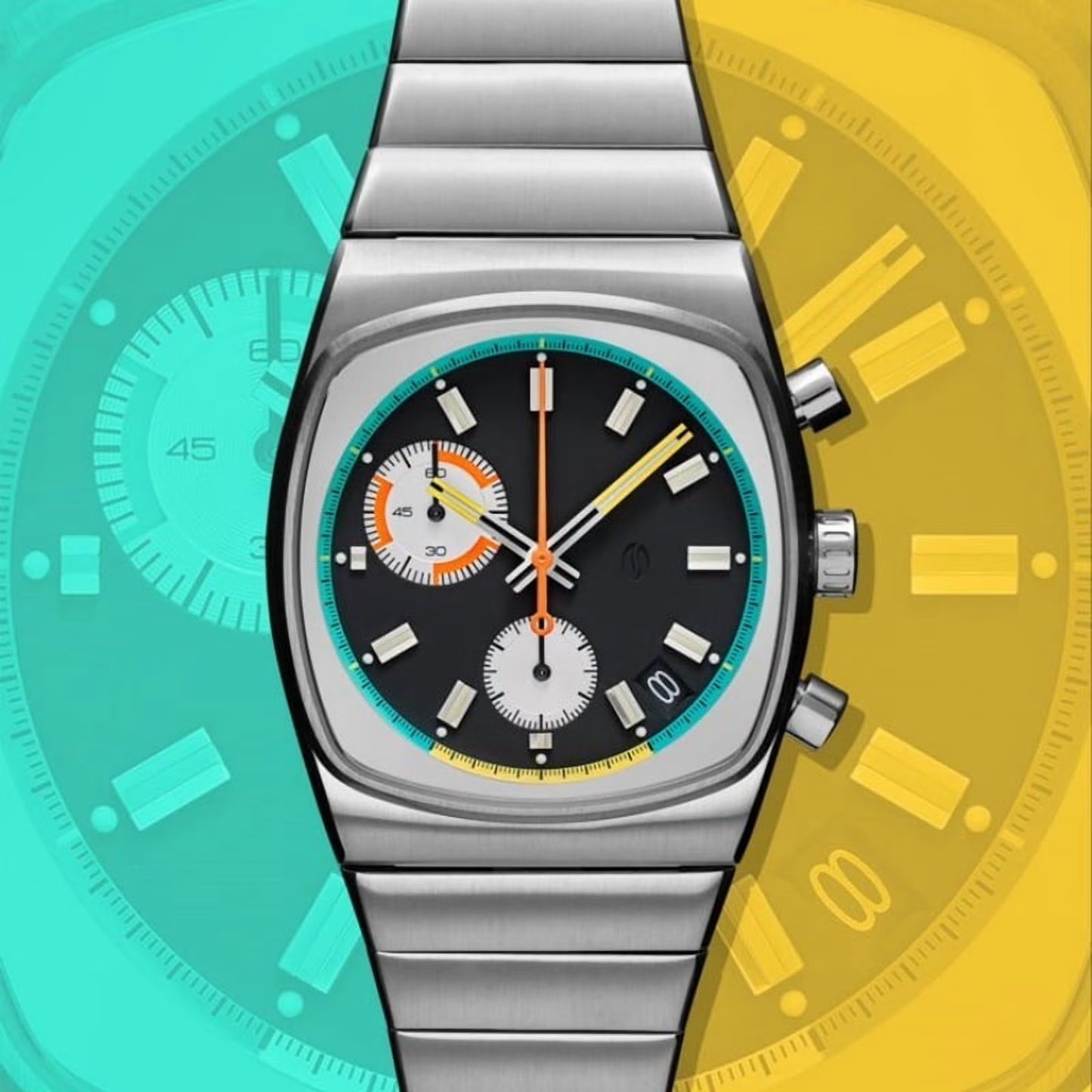 CILOA Square Men’s Stainless Steel Automatic Quartz Luminous Business Watch