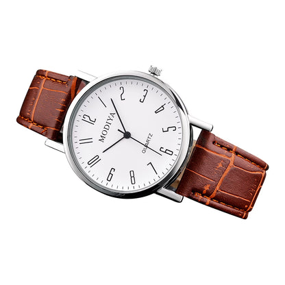FSQJGQ Minimalist Roman Dial Leather Strap Watch for Men