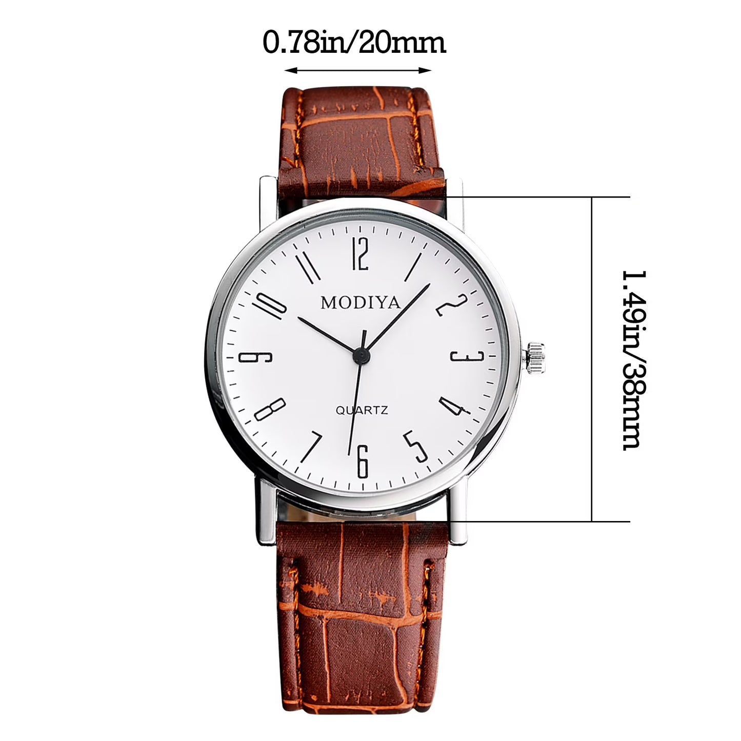 FSQJGQ Minimalist Roman Dial Leather Strap Watch for Men