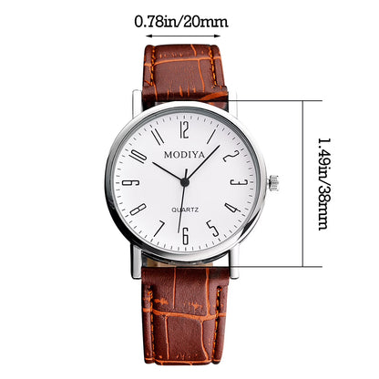 FSQJGQ Minimalist Roman Dial Leather Strap Watch for Men